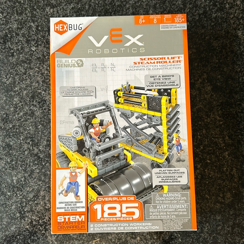 Hexbug VEX Robotics scissor lift and steam roller 8+